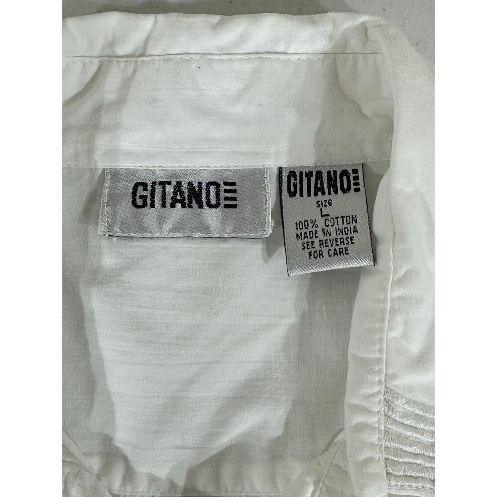 Gitano Vintage Button Up Blouse Size Large White … - image 3